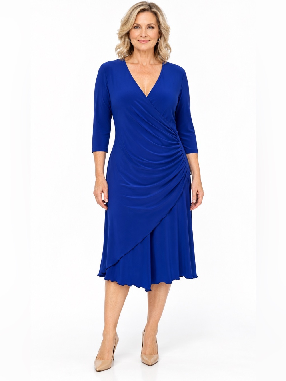 Joseph Ribkoff Cobalt Blue Faux-Wrap Dress – Size 12
